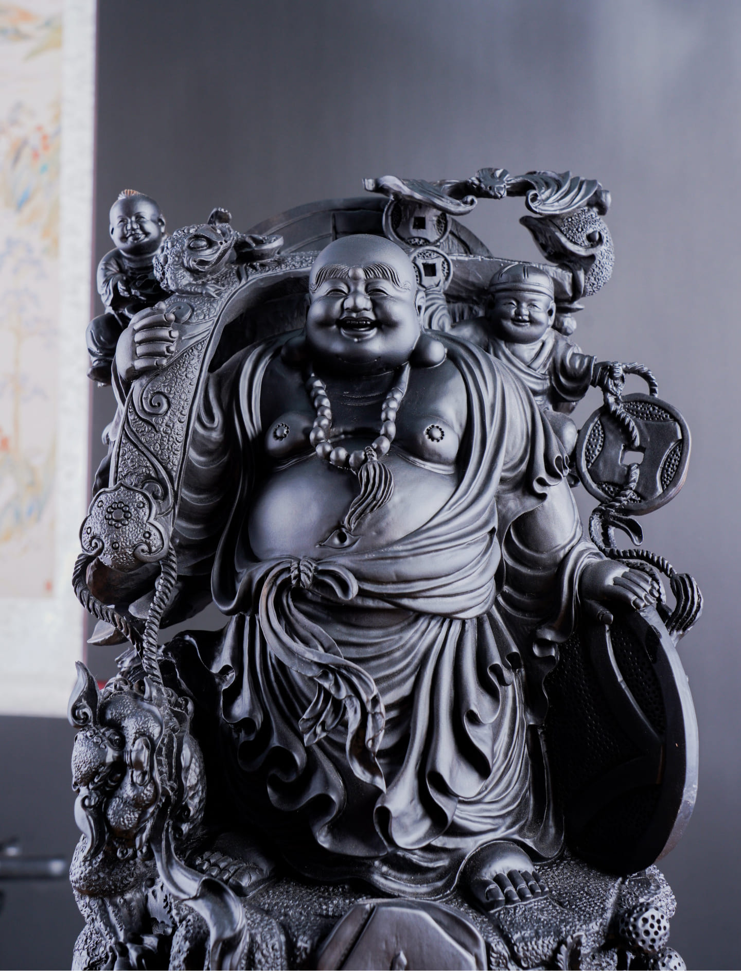 Đồ gỗ đẹp Liên Hà-Tượng phật Di lặc gỗ mun