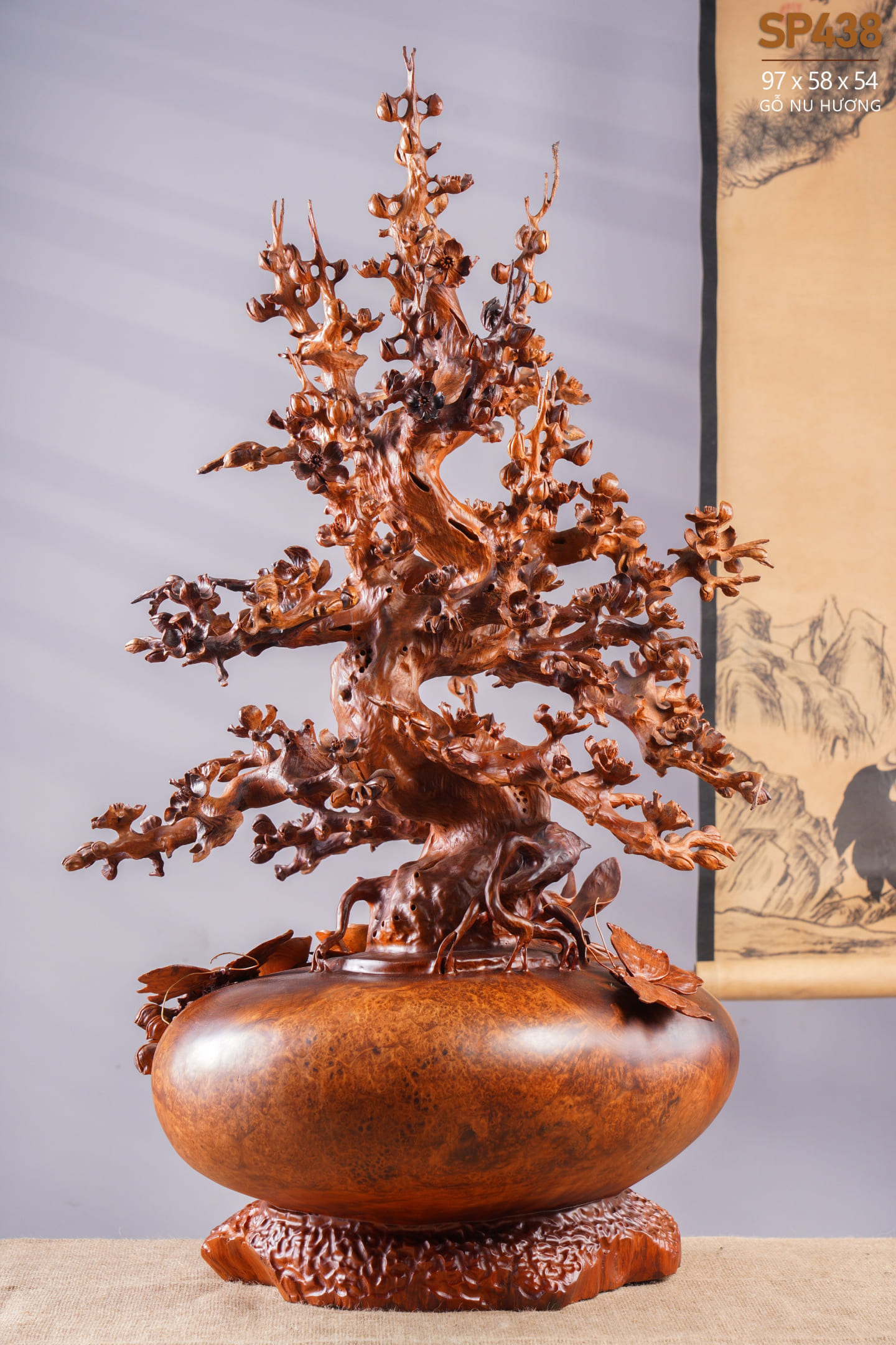 Đồ gỗ đẹp Liên Hà-Cây mai gỗ nu hương