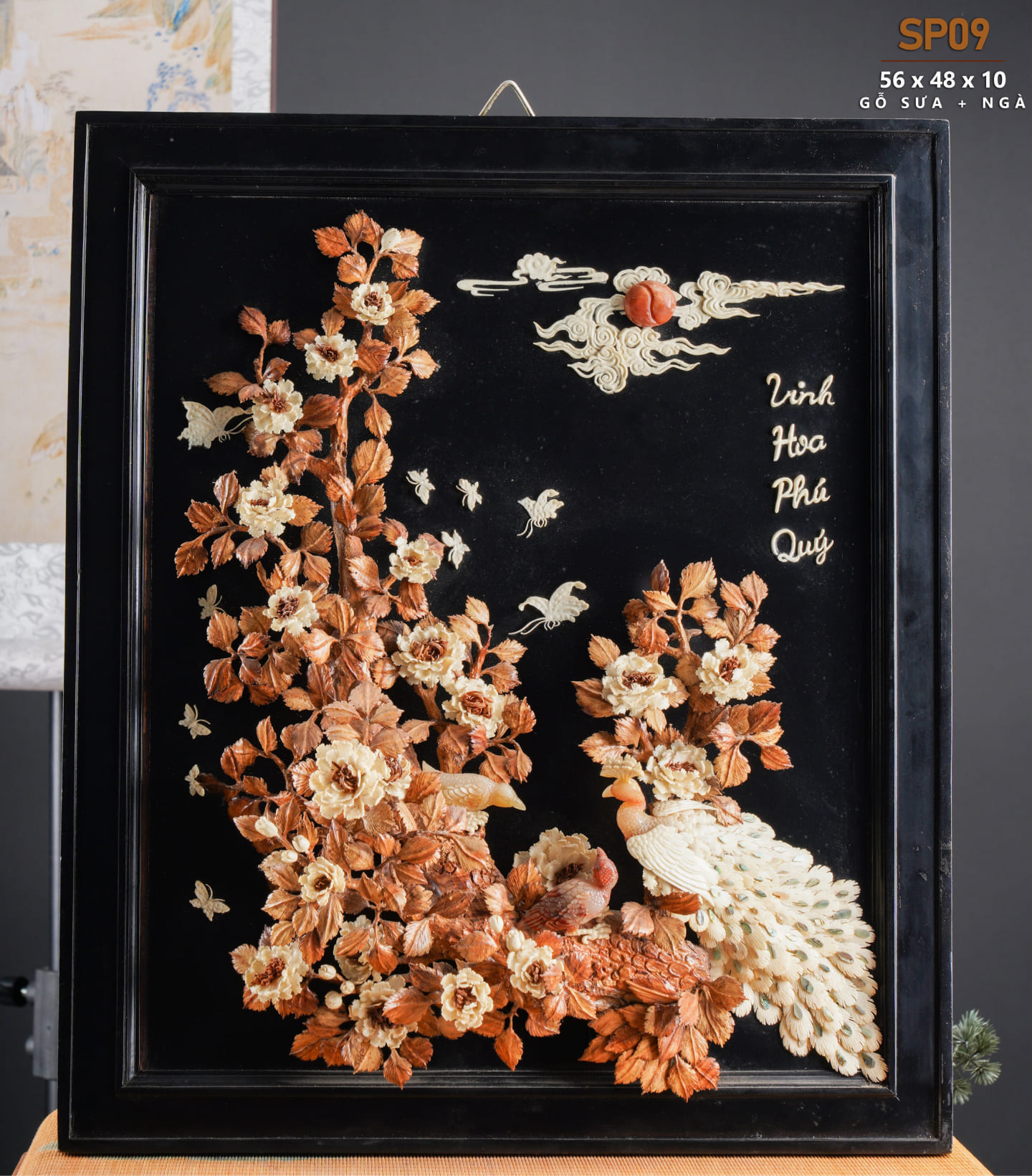 Đồ gỗ đẹp Liên Hà-Cây vinh hoa phú quý gỗ sưa ngà