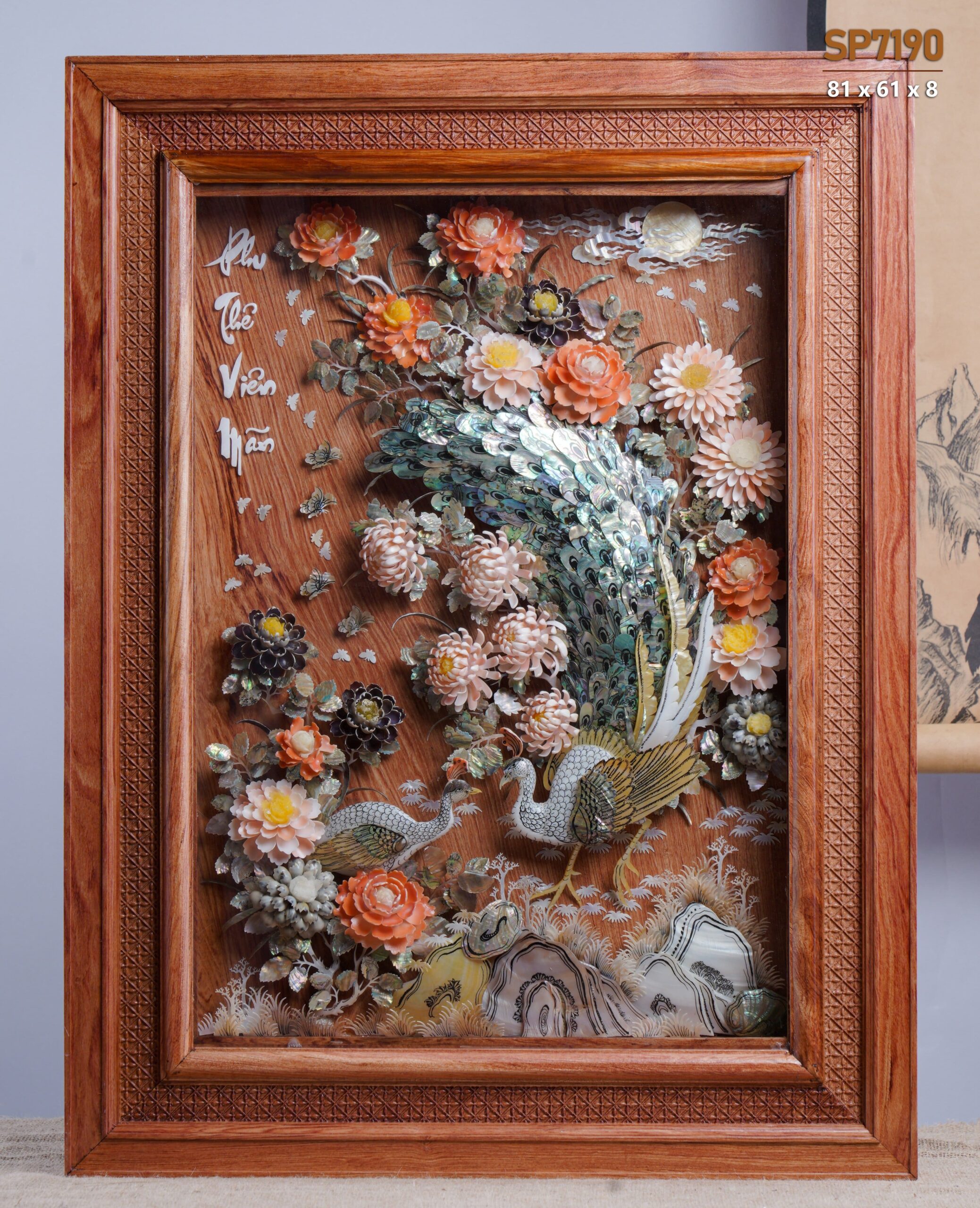 Đồ gỗ đẹp Liên Hà-Tranh chim công