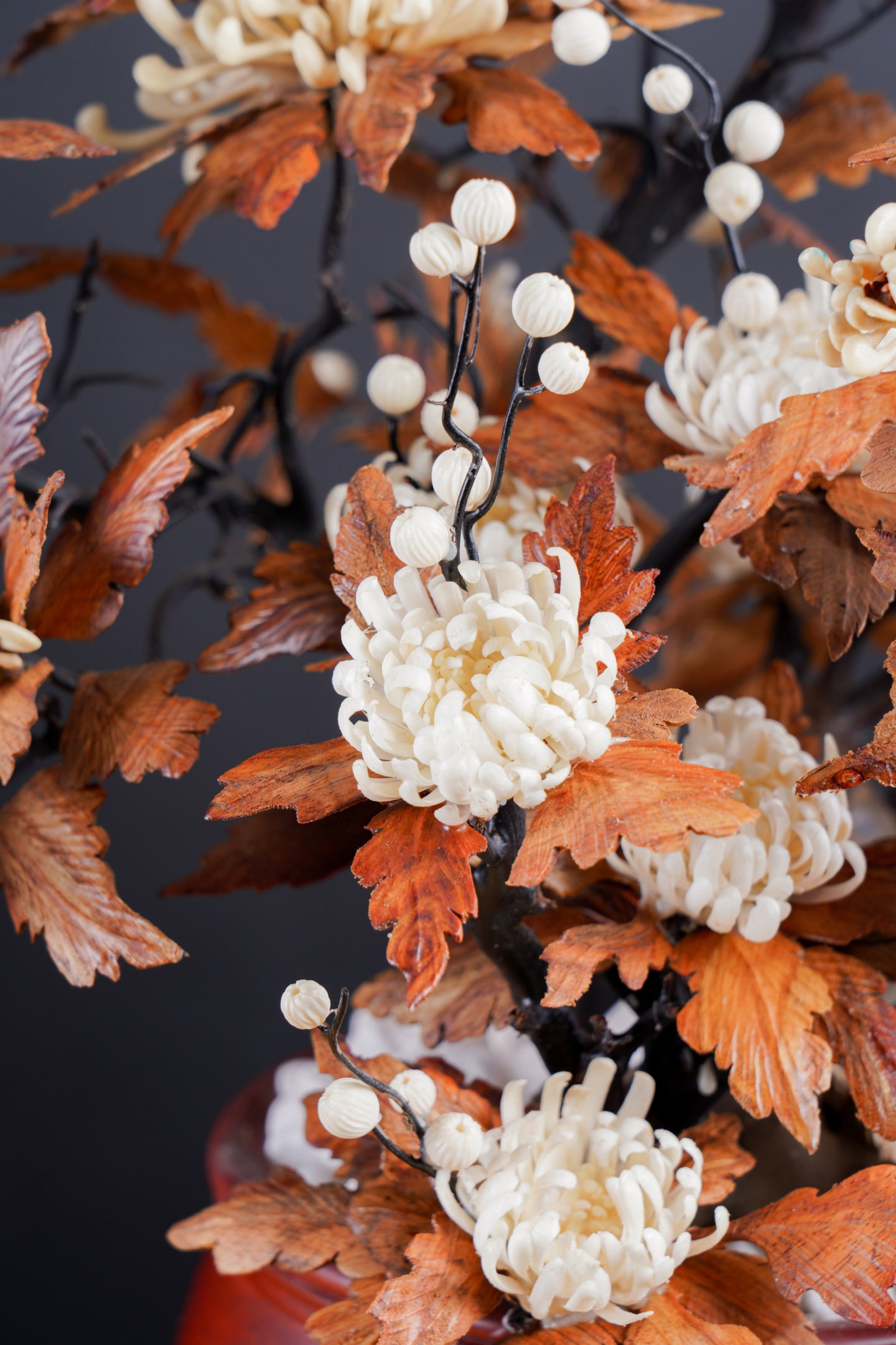 Đồ gỗ đẹp Liên Hà-Bình cúc san hô gỗ sưa ngà